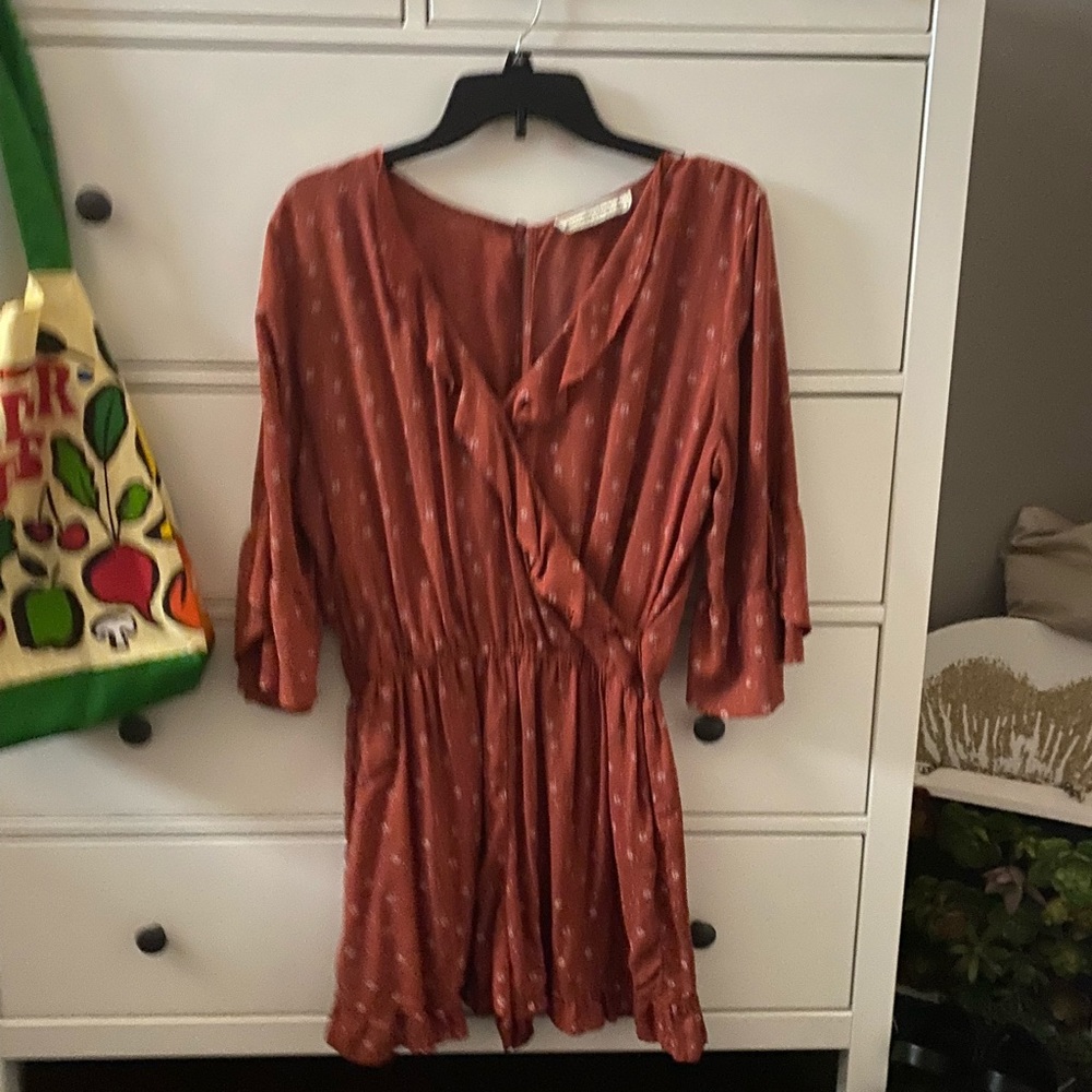 Burnt orange floral romper